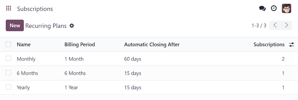 Capture d'écran de Odoo Invoicing – Recurring invoices and subscription billing